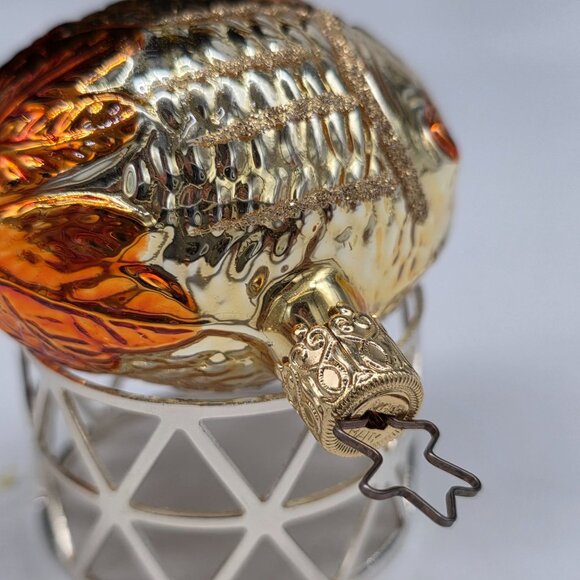 Inge Glas Fish German Glass Christmas Ornament Orange 2.5" - Picture 6 of 6